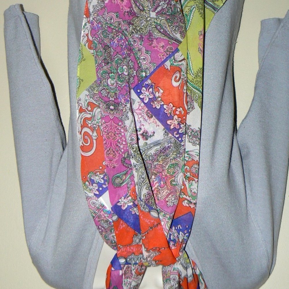 Multi Color 18" x 62" Long Chiffon Women's Scarf - Picture 4 of 7
